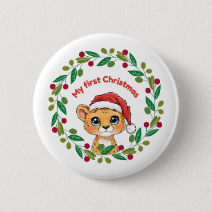 Mijn eerste kerstknop ronde button 5,7 cm