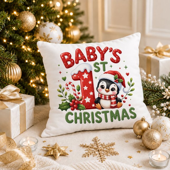 Mijn eerste kerstkussen kussen (My First Christmas Throw Pillow)