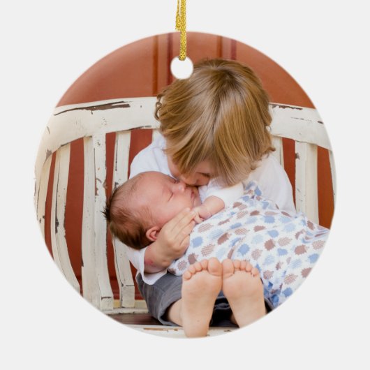 Mijn eerste kerstman als Big Brother Keramisch Ornament (Achterkant)