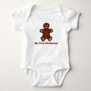 Mijn eerste kerstman Gingerbrood Man Boy Cookie Romper