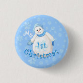 Mijn eerste kerstman ronde button 3,2 cm (Voorkant)