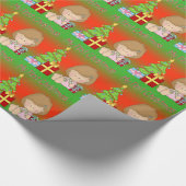 Mijn eerste kerstmeisje-omslagpapier cadeaupapier (Hoek)