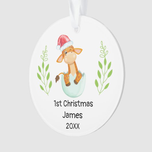 Mijn eerste Kerstmis 2021, Baby Boy Ornament (voorkant)