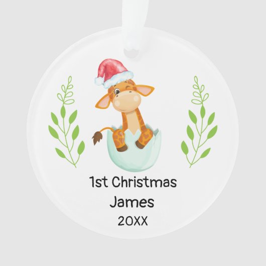Mijn eerste Kerstmis 2021, Baby Boy Ornament (voorkant)