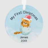 Mijn eerste Kerstmis 2021, Baby Boy Ornament (achterkant)