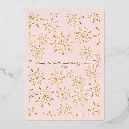 Mijn eerste Kerstmis 2 Foto Keepomwille Gold Folie Feestdagenkaart (Achterkant)