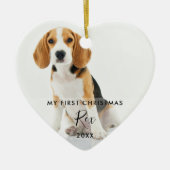 Mijn eerste Kerstmis 2 Huisdier Hond Kat Foto Keramisch Ornament (Voorkant)