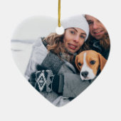 Mijn eerste Kerstmis 2 Huisdier Hond Kat Foto Keramisch Ornament (Achterkant)