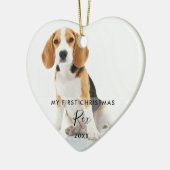 Mijn eerste Kerstmis 2 Huisdier Hond Kat Foto Keramisch Ornament (Links)