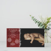 Mijn eerste Kerstmis 3 Witte Ornamenten Feestdagenkaart (Staand voorkant)