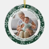 Mijn eerste Kerstmis als | Foto Green Snowflake Keramisch Ornament (Voorkant)