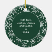 Mijn eerste Kerstmis als | Foto Green Snowflake Keramisch Ornament (Achterkant)