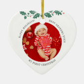 Mijn eerste Kerstmis als Grandma Baby Foto Keramisch Ornament (Voorkant)