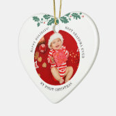 Mijn eerste Kerstmis als Grandma Baby Foto Keramisch Ornament (Links)