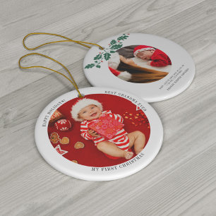 Mijn eerste Kerstmis als Grandma Baby Foto Keramisch Ornament