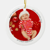 Mijn eerste Kerstmis als Grandma Baby Foto Keramisch Ornament (Voorkant)