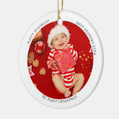 Mijn eerste Kerstmis als Grandma Baby Foto Keramisch Ornament (Links)