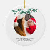 Mijn eerste Kerstmis als Grandma Baby Foto Keramisch Ornament (Achterkant)