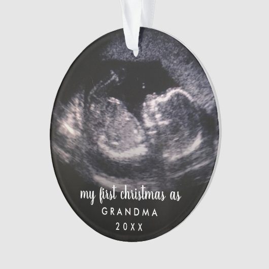 Mijn eerste Kerstmis als Grandma Ultrasound Foto Ornament (voorkant)