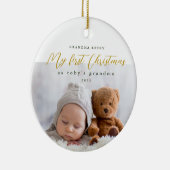 Mijn eerste Kerstmis als Grootmafoto en Jaar Keramisch Ornament (Rechts)