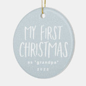 Mijn eerste Kerstmis als grootpa persoonlijke foto Keramisch Ornament (Links)