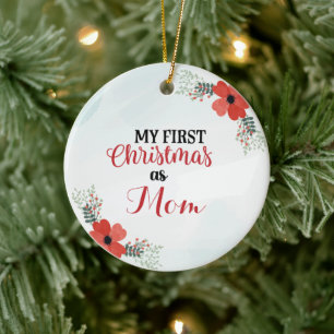 Mijn eerste Kerstmis als mam aanpassen Keramisch Ornament