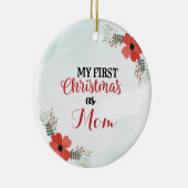 Mijn eerste Kerstmis als mam aanpassen Keramisch Ornament (Rechts)