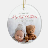 Mijn eerste Kerstmis als mammiefoto en Jaar Keramisch Ornament (Links)