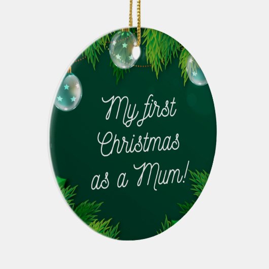 Mijn eerste Kerstmis als moeder. Keramisch Ornament (Rechts)