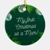 Mijn eerste Kerstmis als moeder. Keramisch Ornament (Voorkant)