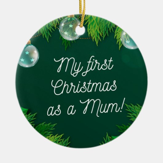 Mijn eerste Kerstmis als moeder. Keramisch Ornament (Voorkant)