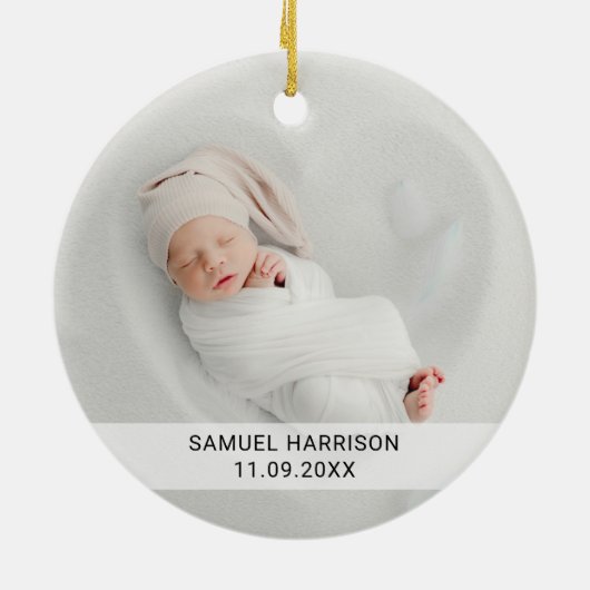 Mijn eerste Kerstmis als moeder met naam en foto Keramisch Ornament (Achterkant)