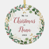 Mijn eerste Kerstmis als Nana Grandma elegant foto Keramisch Ornament (Voorkant)