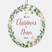 Mijn eerste Kerstmis als Nana Grandma elegant foto Keramisch Ornament (Links)