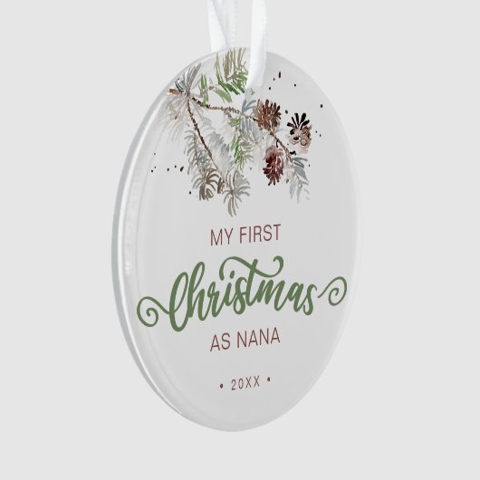 Mijn eerste Kerstmis als Nana Pine Ornament (voorkant)
