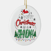 Mijn eerste Kerstmis als oma Funny New Grandma Keramisch Ornament (Rechts)