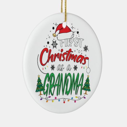 Mijn eerste Kerstmis als oma Funny New Grandma Keramisch Ornament (Rechts)