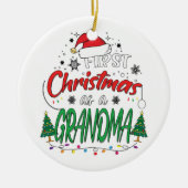 Mijn eerste Kerstmis als oma Funny New Grandma Keramisch Ornament (Voorkant)