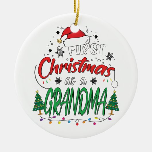 Mijn eerste Kerstmis als oma Funny New Grandma Keramisch Ornament (Voorkant)