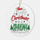 Mijn eerste Kerstmis als oma Funny New Grandma Keramisch Ornament (Links)