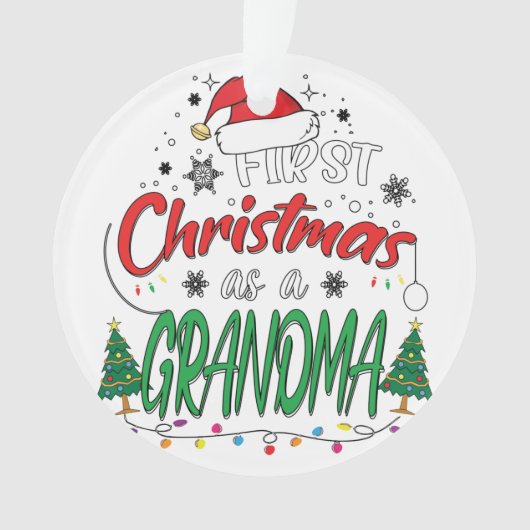Mijn eerste Kerstmis als oma Funny New Grandma Ornament (voorkant)
