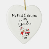 Mijn eerste Kerstmis als Oma gepersonaliseerde fot Keramisch Ornament (Rechts)