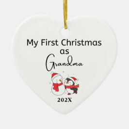 Mijn eerste Kerstmis als Oma gepersonaliseerde fot Keramisch Ornament