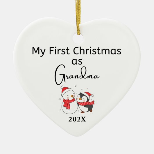 Mijn eerste Kerstmis als Oma gepersonaliseerde fot Keramisch Ornament (Voorkant)