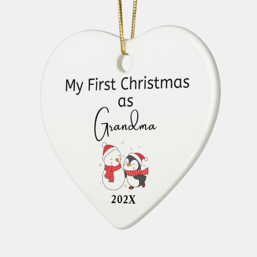 Mijn eerste Kerstmis als Oma gepersonaliseerde fot Keramisch Ornament (Links)