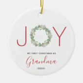 Mijn eerste Kerstmis als oma Joy Wreath Keramisch Ornament (Voorkant)