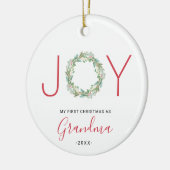 Mijn eerste Kerstmis als oma Joy Wreath Keramisch Ornament (Links)