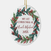 Mijn eerste Kerstmis als Oom Jaar Kerstmis Keramisch Ornament (Rechts)