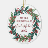 Mijn eerste Kerstmis als Oom Jaar Kerstmis Keramisch Ornament (Links)