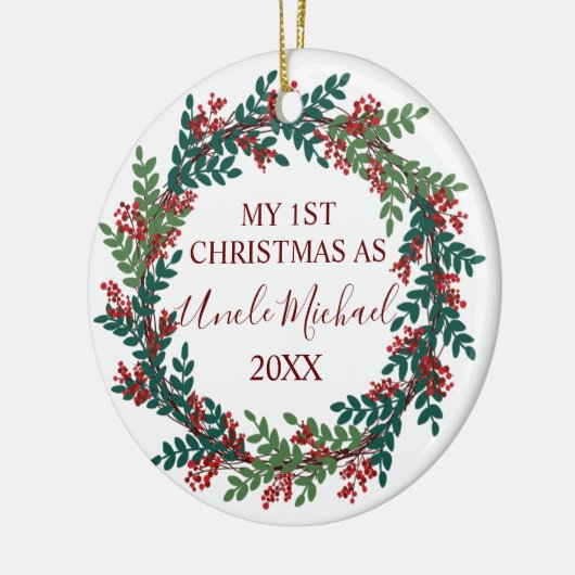 Mijn eerste Kerstmis als Oom Jaar Kerstmis Keramisch Ornament (Links)